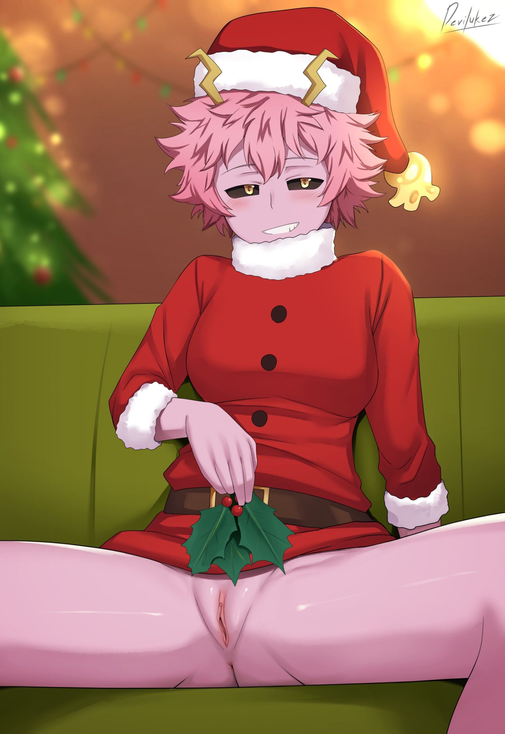 Merry Christmas From Santa Girl Mina Ashido by devilukez | My Hero Academia Hentai 18