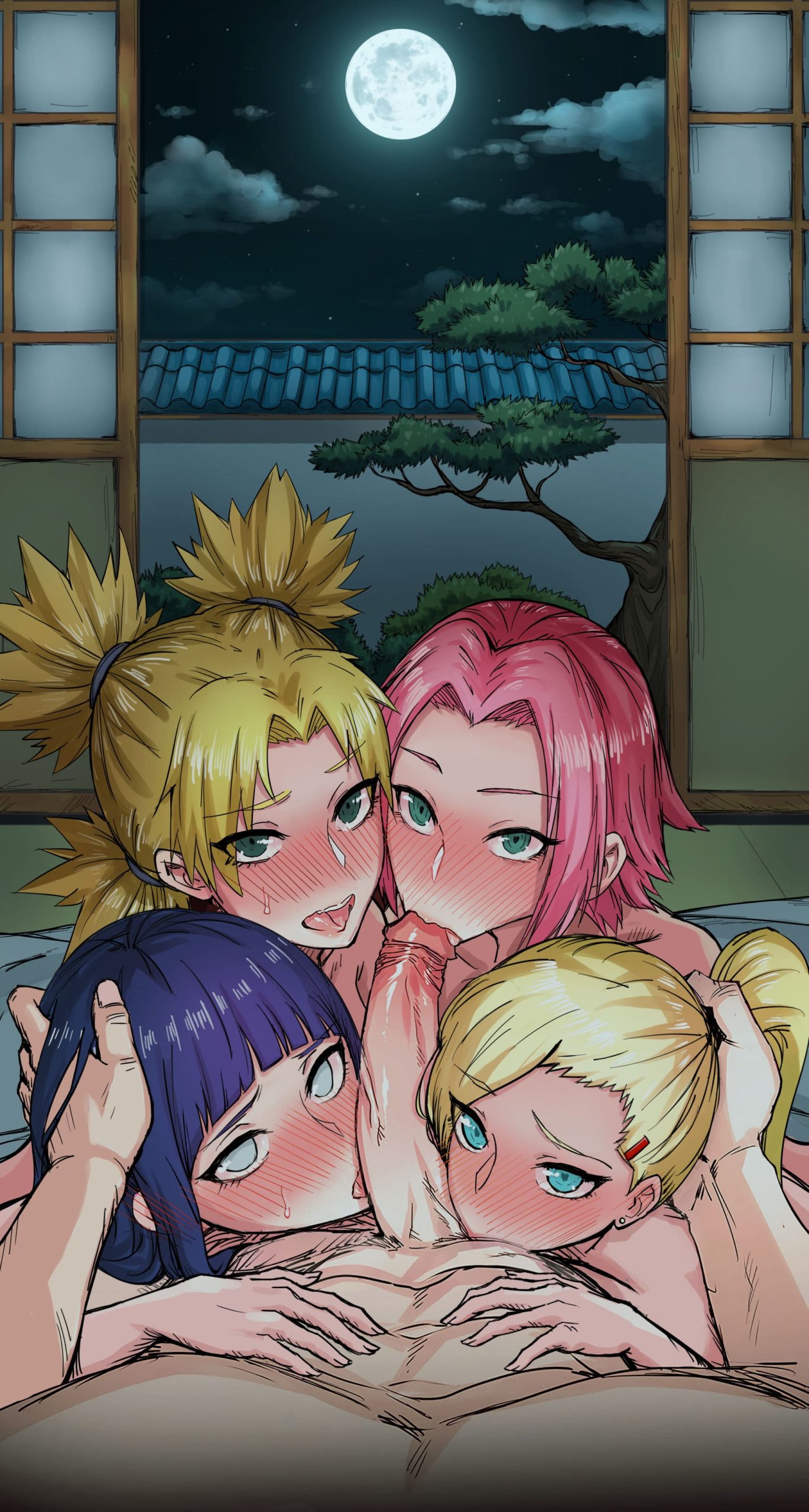 Sakura, Ino, Hinata, Temari and One Monster Cock by Bowsey | Naruto