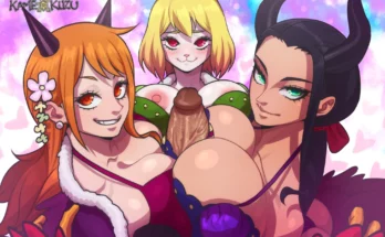 Nami Carrot and Robin Triple Paizuri by Kameseru | One Piece Hentai 9