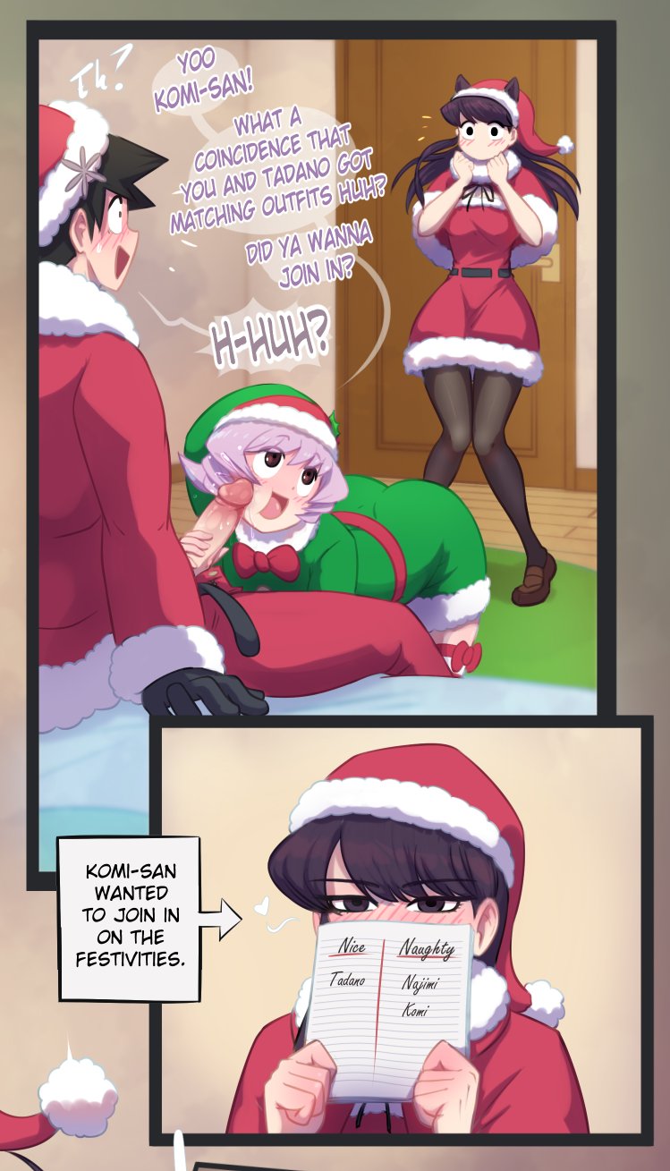 Komi Join Tadano and Najimi Christmas Party by hornygraphite | Komi Can't Communicate