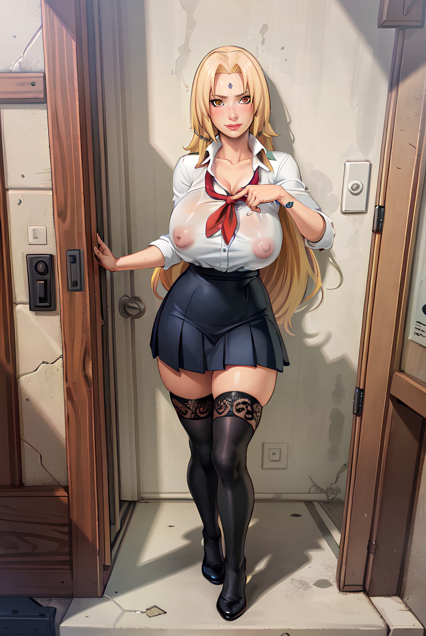 Tsunade Going to School Without Bra by hpeq
