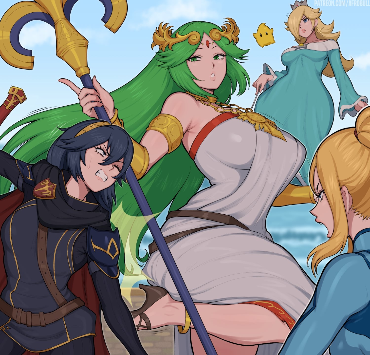 Super Smash Hoes (Lucina, Palutena, Samus Aran, Rosalina) By Afrobull |  Super Smash Bros. Premium Hentai