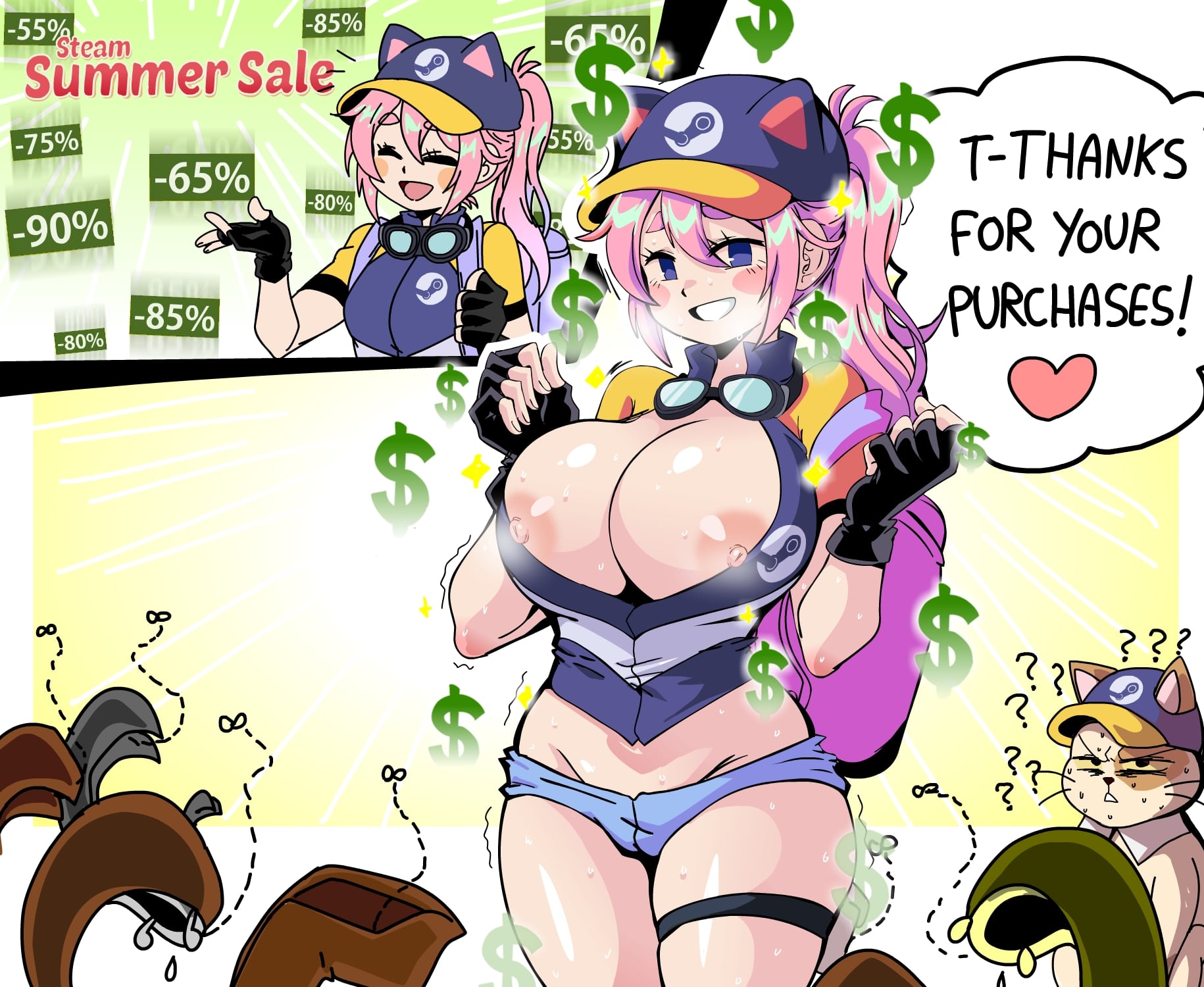 Summer Sale In A Nutshell By Lewdamone | Steam Delivery Girl Premium Hentai